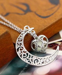 Nummbley Hollow Out Olympic Noctilucent Heart Moon Pendant Necklace 5 182280715582 2