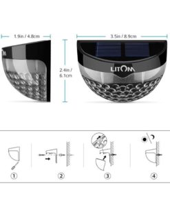 Litom Solar Lights Garden Lights Outdoor Fence Lights Semi-Circle Waterproof .. 10 182280730210 3