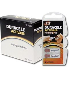Duracell Activair Hearing Aid Batteries: Size 312 (80 Batteries)