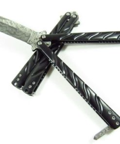 Alternative view of Icetek Sports Damascus Practice Metal Balisong Butterfly Knife Martial Arts T..