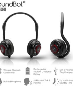 Alternative view of Soundbot Sb240 Sapphire Blue/Black Bluetooth Headset For Music Streaming & Ha..