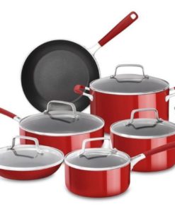 Kitchenaid Kc2As12Er Aluminum Nonstick 12 Piece Cookware Set Empire Red