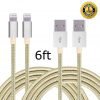 Ifaxnn Nylon Braided Usb Lightning Charging Cable 6-Feet (2 Pieces) - White /..