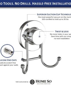 Home So Towel Hook With Powerful Suction Cup Holder - Great Bathroom & Kitche.. 11 182280796407 3