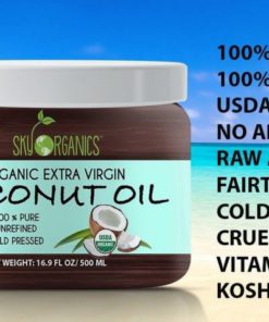 Alternative view of Organic Extra Virgin Coconut Oil By Sky Organics 16.9 Oz- Usda Organic Coconu..
