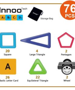 Alternative view of Magnetic Building Blocks | 76 Pieces | Let Your Kid Learn Colors And Shapes T..