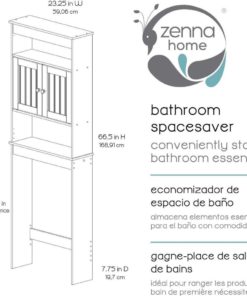 Zenna Home 9119W Cottage Collection Bathroom Spacesaver White 7 182280804837 3