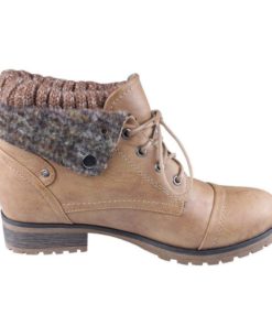 Refresh Wynne-01 Women's Combat Style Lace Up Ankle Bootie Tan 10 B(M) Us 7 182280809726 1