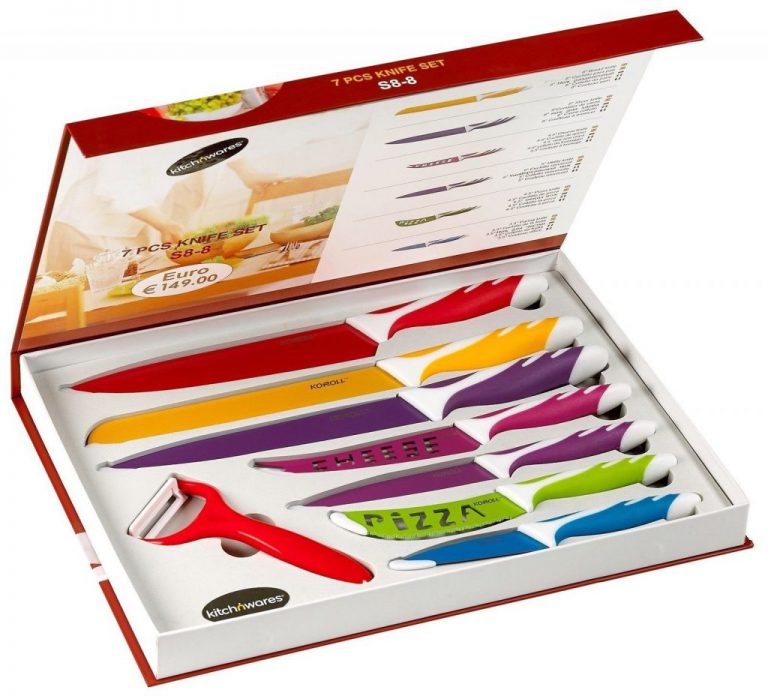 Stainless Steel Elite 8 Piece Kitchen Knife Gift Set - Premium Gift Box - For..