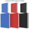 6 Pack Book Cover Stretchable And Great Value Text Book Covers In 3 Colours A.. 10 182280818626 0