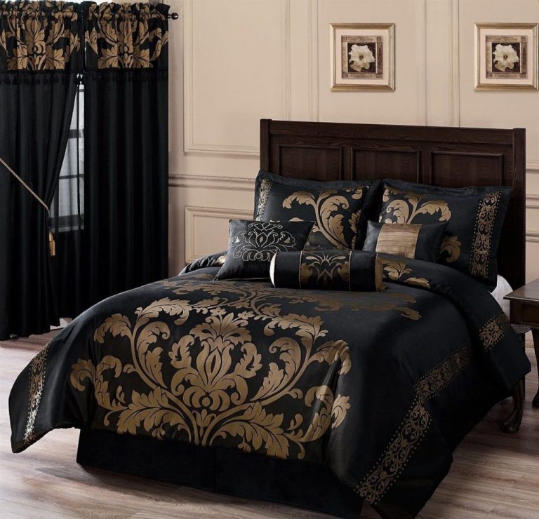 Chezmoi Collection 7-Piece Jacquard Floral Comforter Set Bed-In-A-Bag Califor..