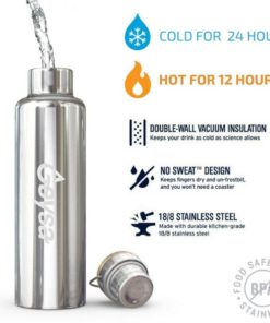 Geysa Vacuum Insulated Stainless Steel Water Bottle 20Oz Double Walled Constr.. 9 182280821305 2