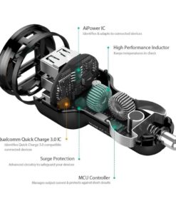 Aukey Car Charger With Quick Charge 3.0 & 3 Usb Ports For Lg G5 Samsung Galax.. 13 182280824726 4