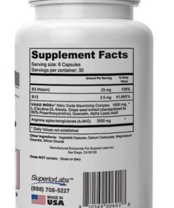 Superior Labs #1 Nitric Oxide Booster Vaso Worx - Superior Vasodilation- Phen.. 7 182281450516 1