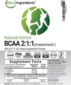 Micro Ingredients Plant-Based Pure Bcaa 2:1:1 Powder (Instantized) Support Mu.. 12 182281450836 5