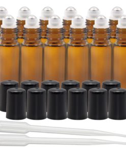 Alternative view of Pack Of 12 10Ml Amber Glass Roll On Bottles With Stainless Steel Roller Ball ..