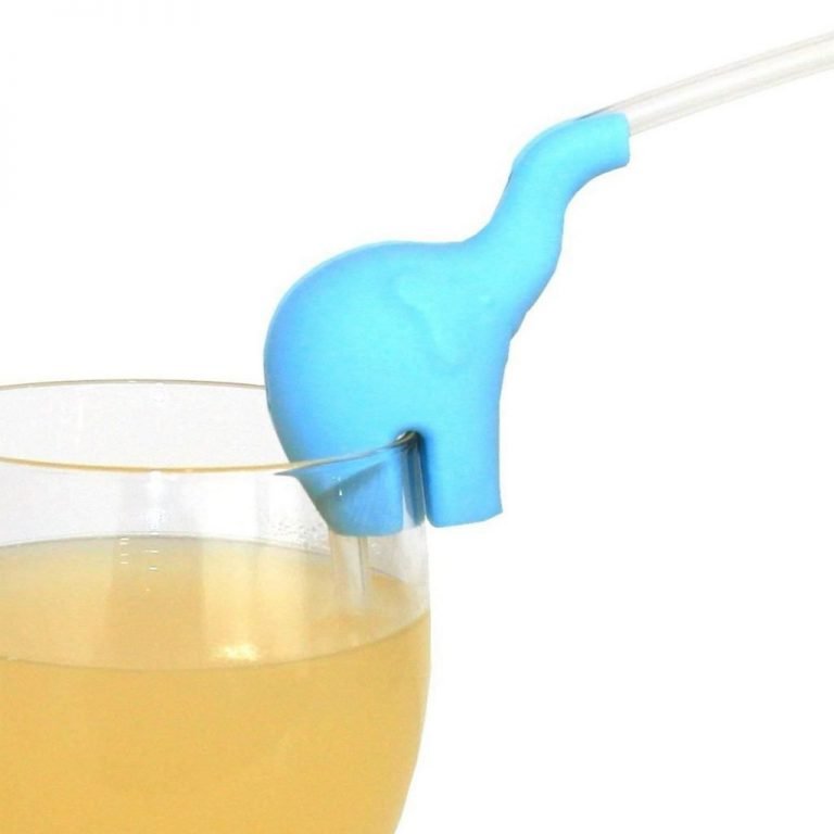 Novel Silicone Drinking Straw Holder (Elephant) Dishwasher Safe & Reusable ..