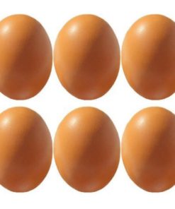 6Pcs Wooden Faux Fake Eggs Children Play Kitchen Game Food Toy - Log Color