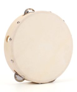 Alternative view of Foraineam 8" Headed Wood Tambourine Hand Drum Single Row Jingles