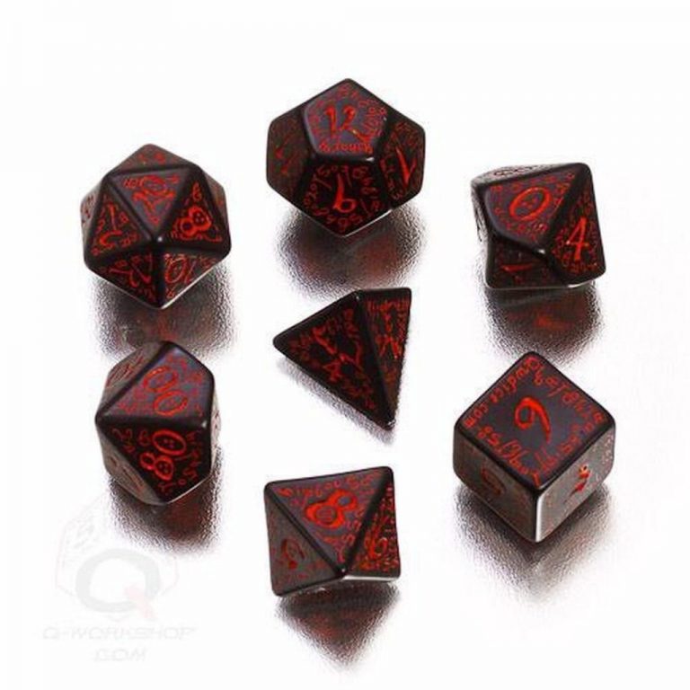 Elvish Dice Set Black/Red