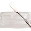 Commonwealth Sellers Glass Butter Dish With Knob And 6 1/4 Inch Stainless Ste.. 5 182287559213 0