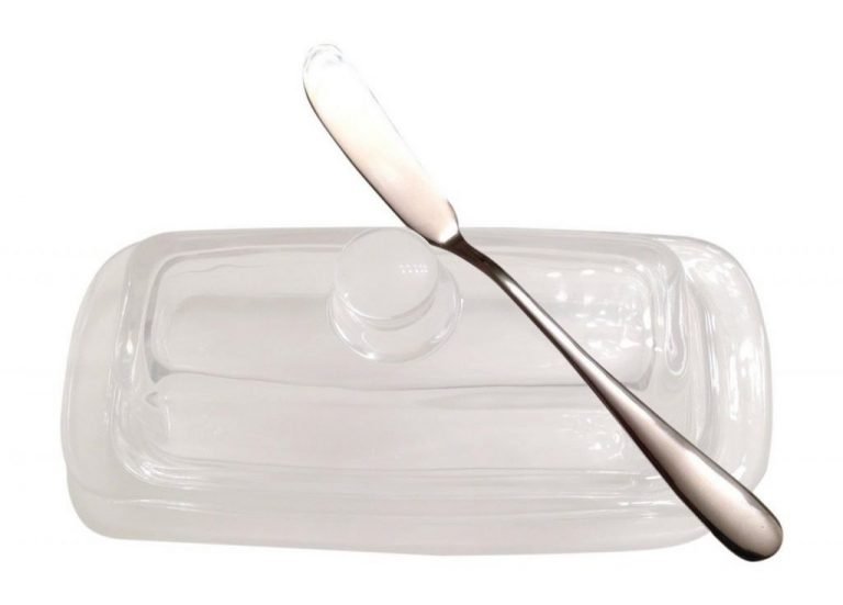 Commonwealth Sellers Glass Butter Dish With Knob And 6 1/4 Inch Stainless Ste..