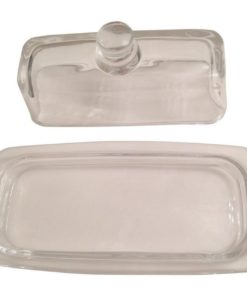 Commonwealth Sellers Glass Butter Dish With Knob And 6 1/4 Inch Stainless Ste.. 5 182287559213 1