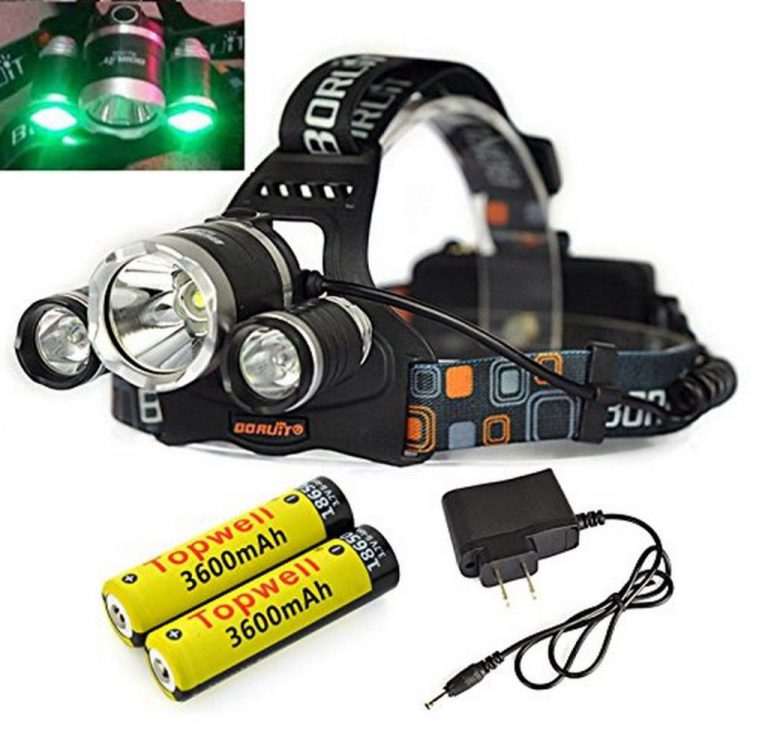 Topwell Green Color Shooting Headlamps Light Tactical 5000Lm 3 X Cree Xm-L T6..