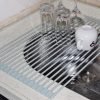 Lifeqvc Over The Sink Dish Drying Rack Foldable Small Mat Roll-Up Silicone Co.. 11 182290605715 0
