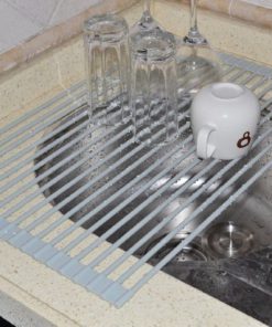 Lifeqvc Over The Sink Dish Drying Rack Foldable Small Mat Roll-Up Silicone Co.. 17 182290605715 8