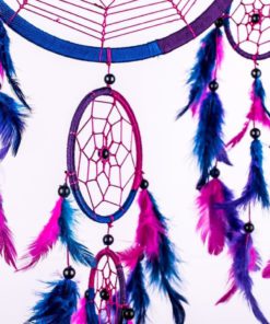 Alternative view of Dream Catcher ~ Handmade Traditional Royal Blue Pink & Purple 8.5" Diameter 2..