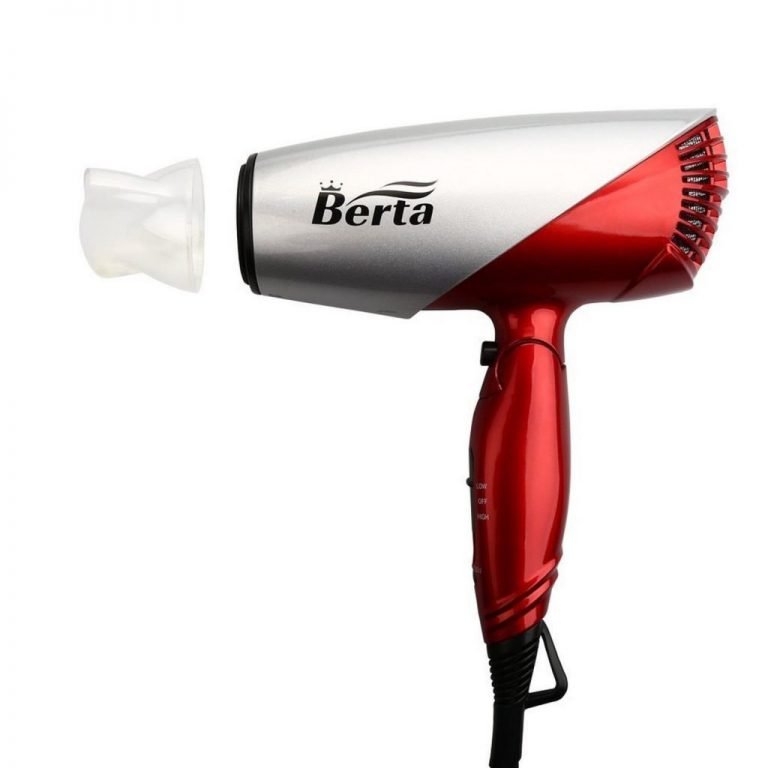 Berta Professional Folding Blow Dryer 1875W Negative Ion Hair Dryer Dual Volt..