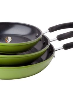 Alternative view of Green Earth Frying Pan 3-Piece Set By Ozeri (8" 10" 12") With Textured Cerami..