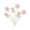 Talking Tables We Heart Pink Tutu And Pom Pom Cake Toppers (12 Pack) Multicolor