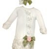Stephan Baby Girl's Night Out Gown And Cap Set White 0-3 Months 2 182290615620 0