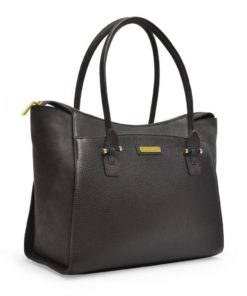 Adrienne Vittadini Pebble Grain With Faux Suede Pu Workbook Tote Black 7 182290617842 1