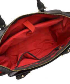 Adrienne Vittadini Pebble Grain With Faux Suede Pu Workbook Tote Black 8 182290617842 2