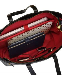 Adrienne Vittadini Pebble Grain With Faux Suede Pu Workbook Tote Black 11 182290617842 5