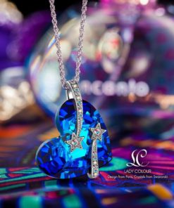 Ladycolour "Venus" Shooting Star & Hollow-Out Design Heart Sapphire Pendant N.. 9 182290618177 2