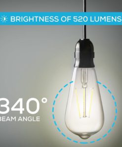 Hyperikon St64 Led Vintage Filament Bulb 5W (40W Equivalent) 500 Lumen 2700K .. - $29.95