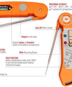 Alpha Grillers Instant Read Thermometer. Ultra Fast Digital Cooking Tool With.. 10 182290620018 3