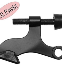 Designers Impressions Matte Black Heavy Duty Hinge Pin Adjustable Door Stop W..