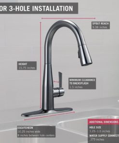 Delta Faucet 9113-Bl-Dst Essa Single Handle Pull-Down Kitchen Faucet With Mag.. 8 182299373908 2