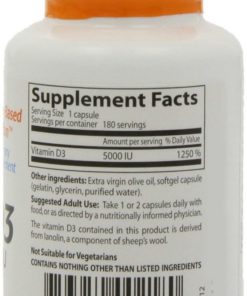 Doctor's Best Vitamin D3 5000Iu Soft Gels 180-Count 12 182299373939 2