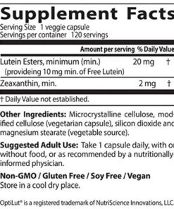 Doctors Best Lutein 20Mg With Zeaxanthin 120 Veggie Caps 7 182299374209 3