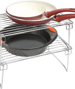 2 Pack - Decobros Stackable Kitchen Cabinet Organizer Chrome 8 182299375313 2