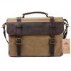 S Zone Vintage Canvas Leather Messenger Traveling Briefcase Shoulder Laptop Bag 5 182299376509 0