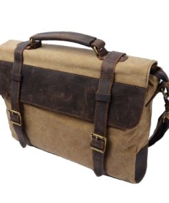 S Zone Vintage Canvas Leather Messenger Traveling Briefcase Shoulder Laptop Bag 8 182299376509 1