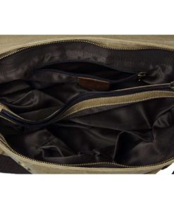 S Zone Vintage Canvas Leather Messenger Traveling Briefcase Shoulder Laptop Bag 11 182299376509 4