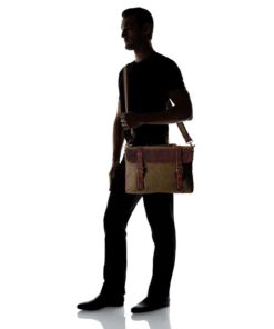 S Zone Vintage Canvas Leather Messenger Traveling Briefcase Shoulder Laptop Bag 13 182299376509 6